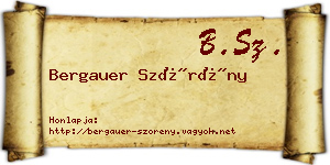 Bergauer Szörény névjegykártya